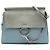 Chloé Faye Crossbody in vitello e camoscio blu Medium Blu chiaro