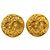 Boucles d'oreilles clips rondes plaquées or Chanel Gold CC Doré