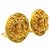 Boucles d'oreilles clips rondes plaquées or Chanel Gold CC Doré - vue 2