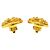 Boucles d'oreilles clips rondes plaquées or Chanel Gold CC Doré - vue 5