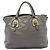 Prada Open Convertible Shopping Tote aus weichem grauem Kalbsleder Braun