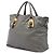 Prada Open Convertible Shopping Tote aus weichem grauem Kalbsleder Braun - Ansicht 2