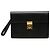Clutch de solapa Anagram en piel texturizada negra LOEWE Negro