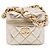 Vanity Chanel Gold CC Quilted Metallic Lambskin Cube Zip Clutch with Chain Golden