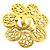 Broche de flor Chanel Gold CC chapado en oro Dorado