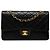Chanel Black Medium Classic Lambskin Double Flap Negro