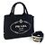 Prada Canapa Black Canvas Tote Bag