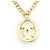 Collana con pendente Chanel in metallo dorato e strass D'oro - vista 2