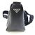 Prada Triangle Pochette Crossbody Bag aus schwarzem Leder - Ansicht 3