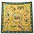 Hermès FOULARD VINTAGE HERMES PLUMES & GRELOTS 1ª EDIZIONE CARRE 90 SETA BROCCATA Verde