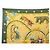 Hermès FOULARD VINTAGE HERMES PLUMES & GRELOTS 1ª EDIZIONE CARRE 90 SETA BROCCATA Verde - vista 2