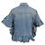 Chaqueta vaquera MSGM con volantes y efecto desgastado en algodón azul - vista 3