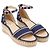 Sandali platform Valentino Garavani Rockstud in denim di cotone blu - vista 3