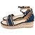 Sandali platform Valentino Garavani Rockstud in denim di cotone blu - vista 4