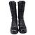 Chanel CC gesteppte Mid-Calf Combat Boots aus schwarzem Leder - Ansicht 2