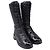 Chanel CC gesteppte Mid-Calf Combat Boots aus schwarzem Leder - Ansicht 3