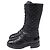 Chanel CC gesteppte Mid-Calf Combat Boots aus schwarzem Leder - Ansicht 4