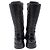 Chanel CC gesteppte Mid-Calf Combat Boots aus schwarzem Leder - Ansicht 5