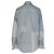 Camicia Gabriela Hearst Taj in cotone upcycled patchwork azzurro Blu Blu chiaro - vista 3