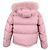 Moncler Mino Fur-Trimmed Down Jacket in Pink Polyester - view 3