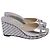 Sandali wedge Jimmy Choo Almer 105 in pelle argento Metallico