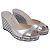 Sandali wedge Jimmy Choo Almer 105 in pelle argento Metallico - vista 3