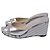 Sandali wedge Jimmy Choo Almer 105 in pelle argento Metallico - vista 4
