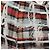 Abito midi Burberry Scribble Check in seta multicolore - vista 6