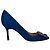 Décolleté Manolo Blahnik Hangisi Embellished in raso blu
