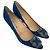 Décolleté Manolo Blahnik Hangisi Embellished in raso blu - vista 5