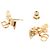 Orecchini a bottone Dior CD Bow in metallo dorato D'oro Metallico - vista 4