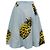 Falda midi MSGM con estampado de piña en algodón azul claro - vista 3