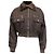 Prada Bomberjacke mit Pelzkragen aus braunem Polyester Rot
