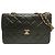 Bolsa de Ombro Chanel Double Flap com Corrente Preto - vista 2