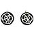 Boucles d'oreilles puces Chanel Coco Mark Camélia Dorées Noir Blanc