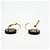 Boucles d'oreilles puces Chanel Coco Mark Camélia Dorées Noir Blanc - vue 3