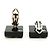 Chanel Black and Silver Clip-On Ohrringe Schwarz Silber - Ansicht 3