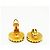 Classique Boucles d'oreilles clips Chanel Coco Mark Circle Noir Doré - vue 3
