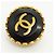 Classique Boucles d'oreilles clips Chanel Coco Mark Circle Noir Doré - vue 6