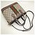 Mala Tote Gucci Small GG Supreme tela e couro bege - vista 3