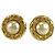 CHANEL Vintage Coco Mark vergoldete Kunstperlen-Ohrringe Golden