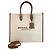Borsa Tote Michael Kors MK Signature Mirella Marrone Bianco