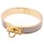 Bracelete Hermès Clic H GP Plated Gold Greige Dourado Cinza