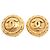 Pendientes de clip Chanel chapados en oro Dorado