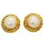 Timeless Pendientes de círculo chapados en oro Chanel Dorado