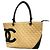 Bolso Tote Chanel Cambon de Piel de Cordero Castaño Negro