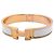 Bracelete Hermès Clic Clac PM Branco Dourado
