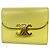 Céline Celine Triomphe Leather Tri-fold Wallet Yellow