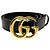 Cinturón de cuero y aleación Gucci GG Marmont Negro Dorado