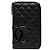 Chanel Cambon Line Coco Mark Round Zipper Long Wallet Black Silvery